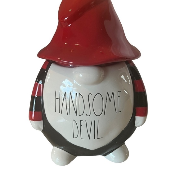 Rae Dunn Kitchen Gnome Artisan Collection Handsome Devil Cookie Jar Canister NEW - Picture 1 of 13